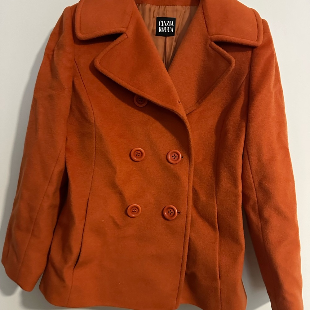 Cinzia Rocca Wool Orange Peacoat 6